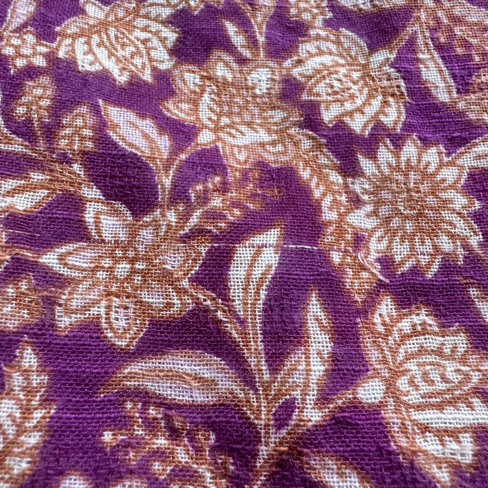 J.Jill Reversible Kimono Cardigan Purple Floral Orange Paisley Cotton S-L - Picture 15 of 15